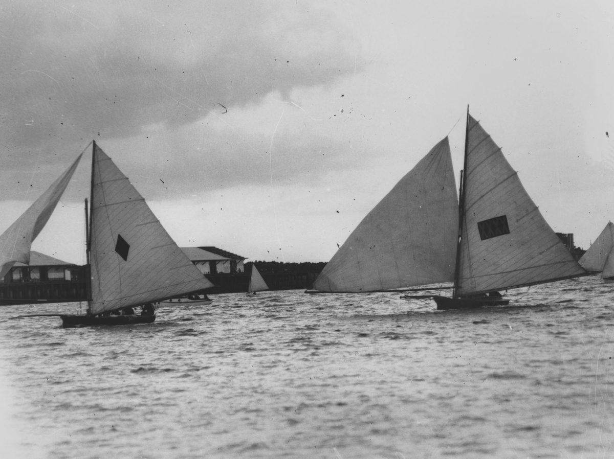 Sailing on the Brisbane River, the yacht XXXX, 1935