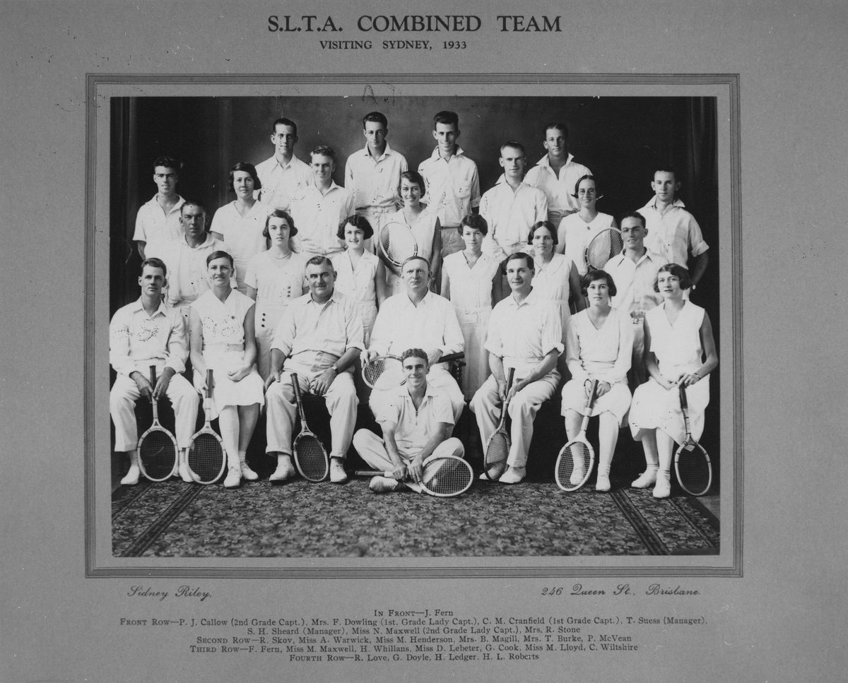 Combined S.L.T.A. combined team to visit Sydney in Brisbane, 1933