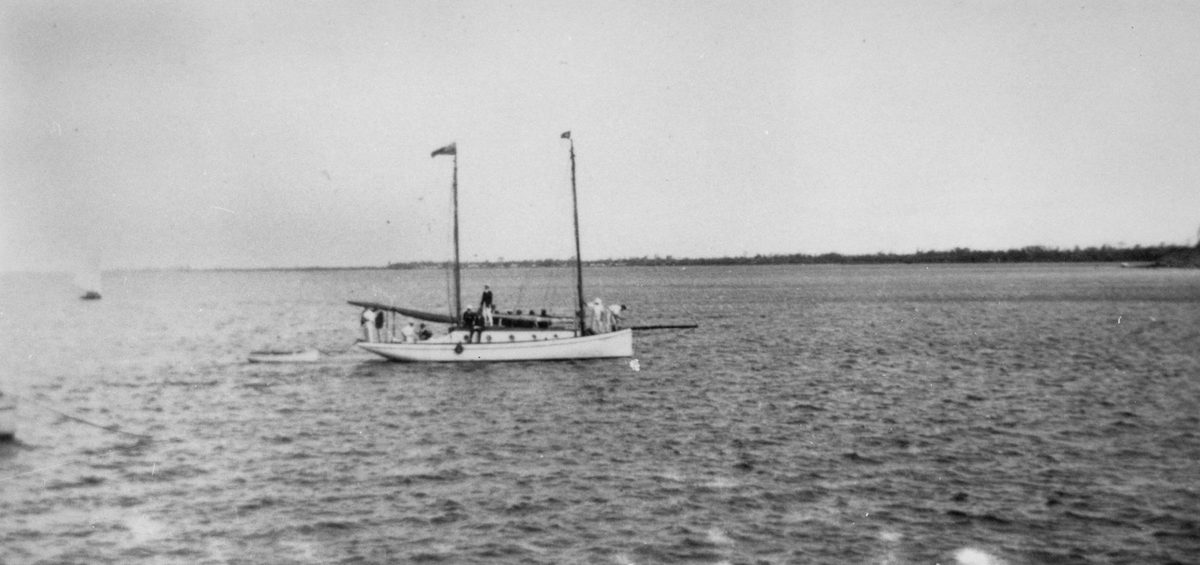 Yacht on Moreton Bay near Sandgate, 1923