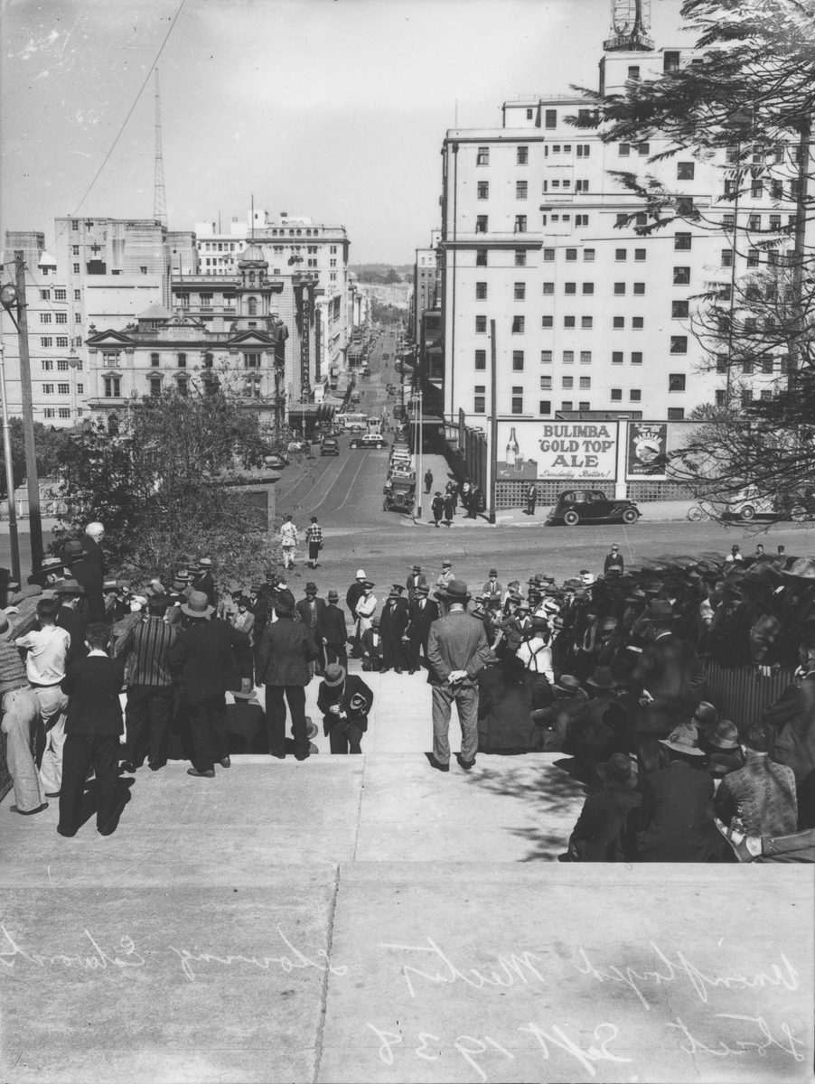 Unemployed meeting, Brisbane, September 1938, Brisbane City