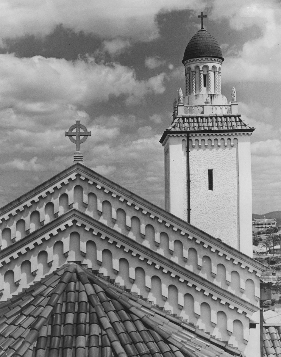Roof and bell tower of the Holy Trinity Church, South Brisbane, March 1938