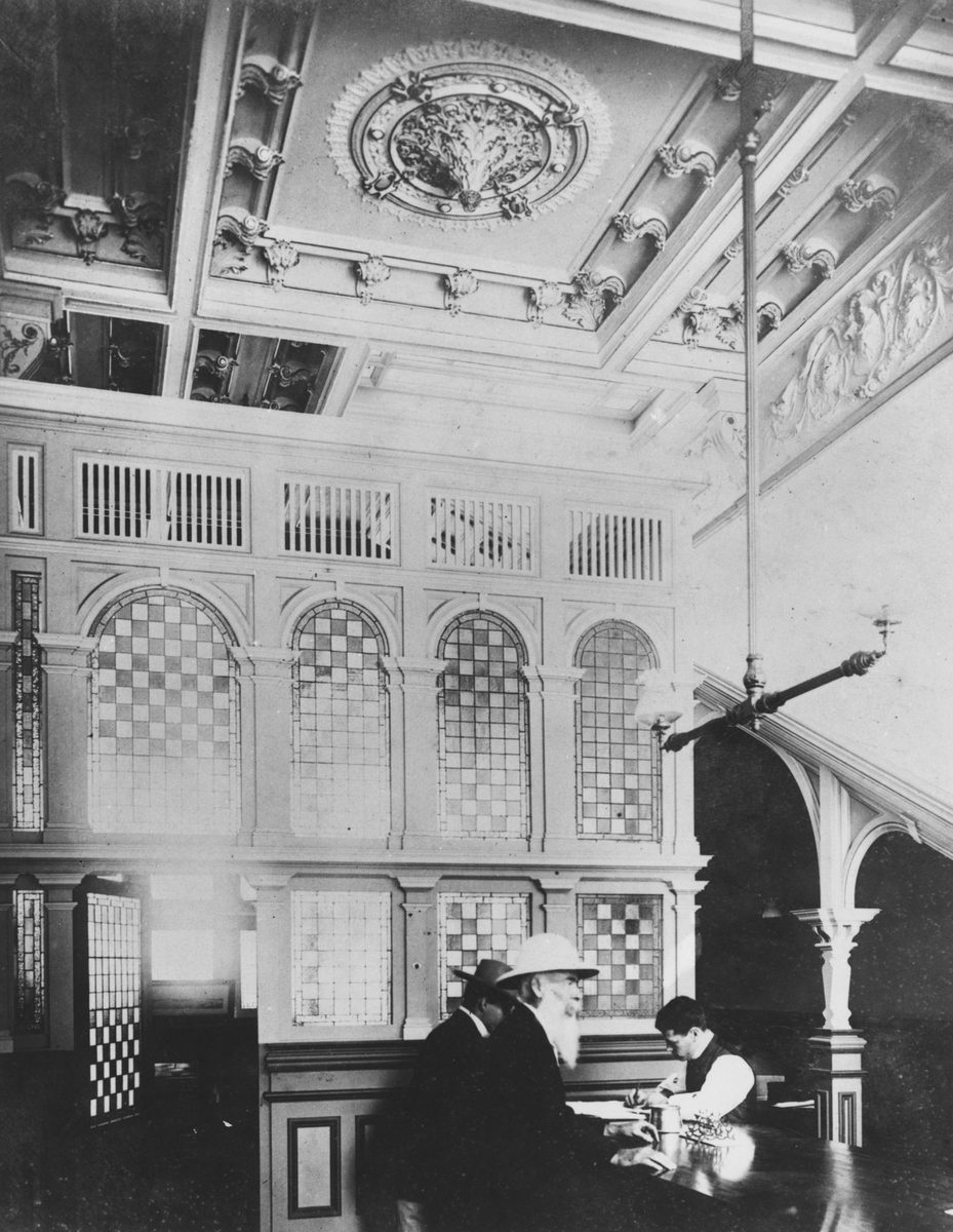 Interior of South British Insurance Company on Queen Street, Brisbane, 1903, Brisbane City