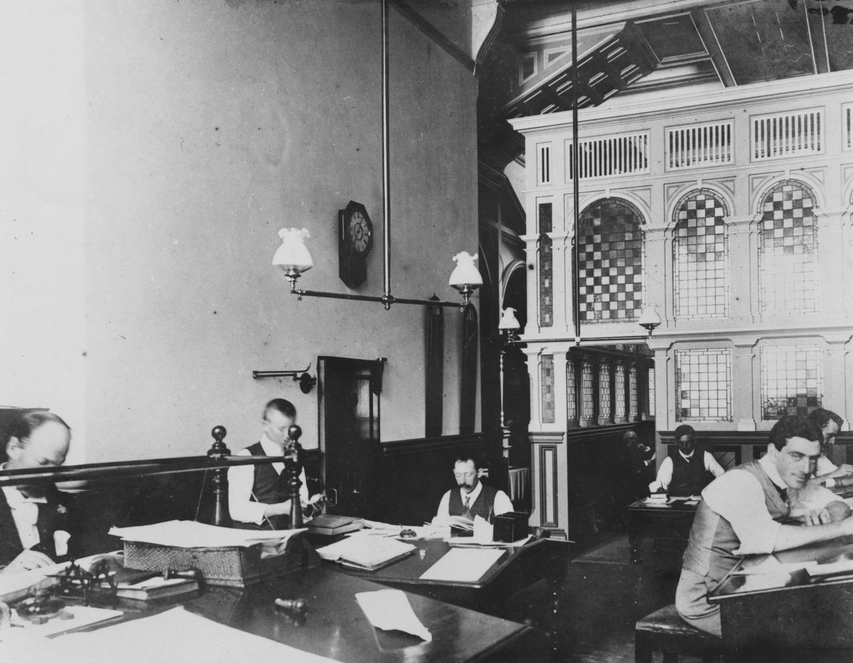 Interior of South British Insurance Company on Queen Street, Brisbane, 1903, Brisbane City