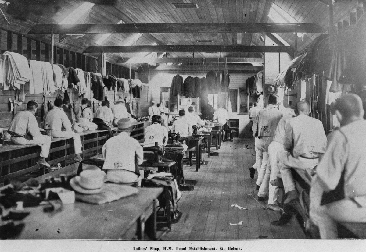 Tailoring workshop on St. Helena Island, 1912, St Helena Island