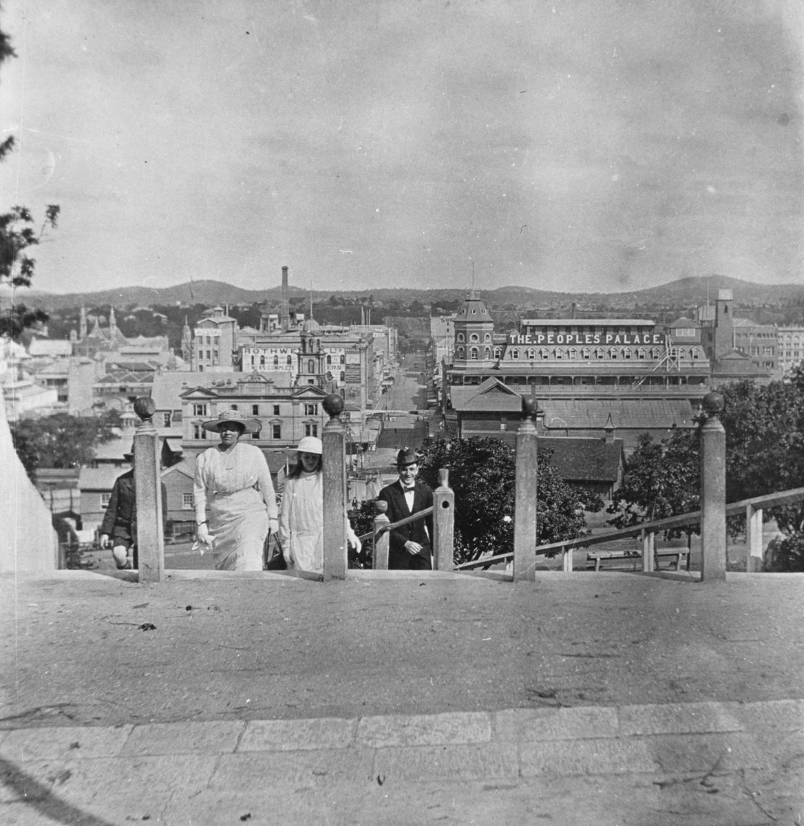 View looking east along Edward Street from Jacob's Ladder on Wickham Terrace, Brisbane, 1916, Brisbane City