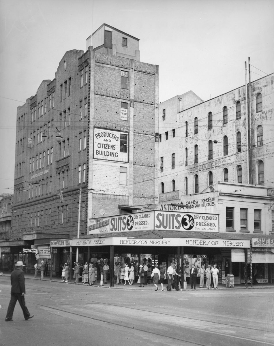 Producers and Citizens' Building at corner of Edward and Adelaide Streets, Brisbane, 1946, Brisbane City