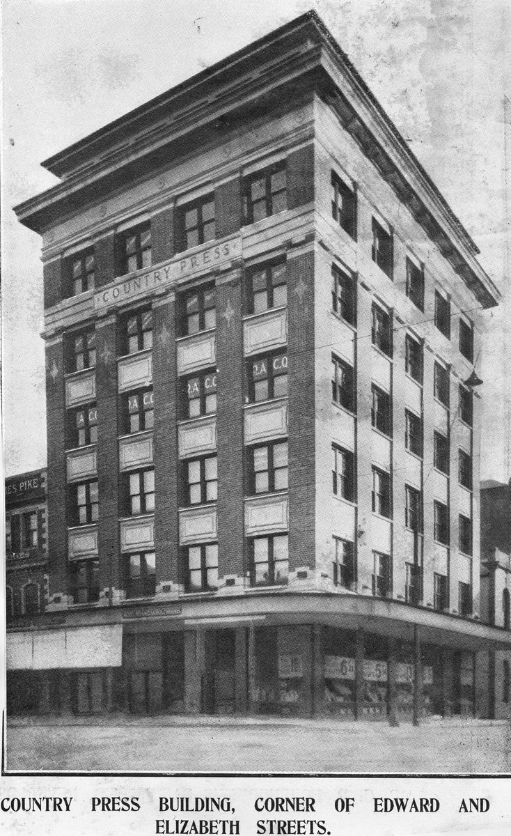 Country Press building on the corner of Edward and Elizabeth Streets, Brisbane, 1926, Brisbane City