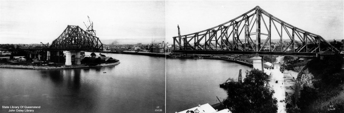 Incomplete Story Bridge, Brisbane, 1935, Kangaroo Point