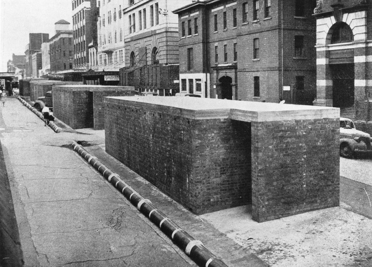 Air raid shelters in Elizabeth Street, 1942, Brisbane City
