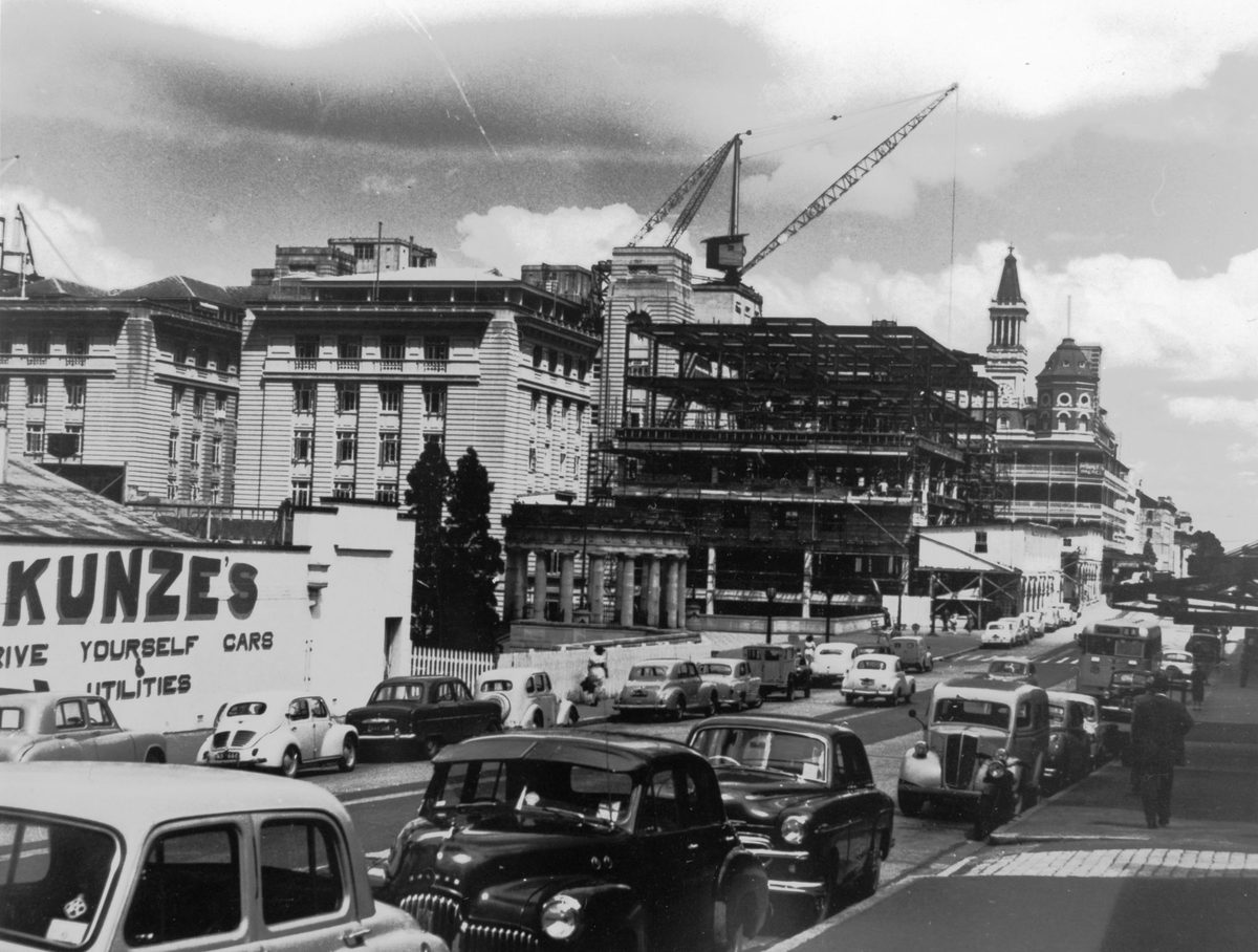 Construction of the State Government Buildings, Ann Street, Brisbane, 1954, Brisbane City