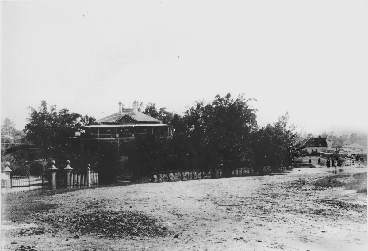 River Road, Toowong, during the 1890 Brisbane flood