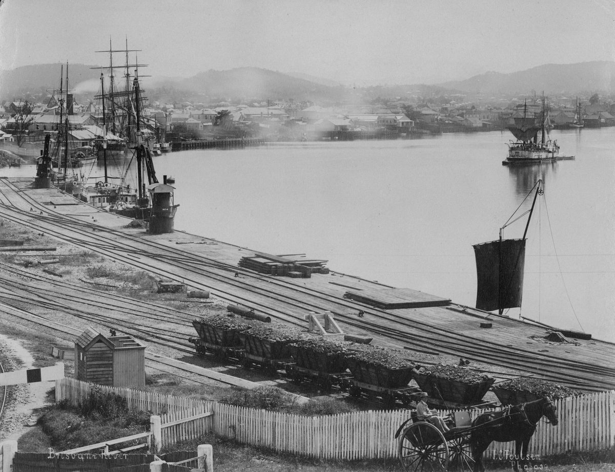 South Brisbane Coal Wharves, Brisbane, 1891