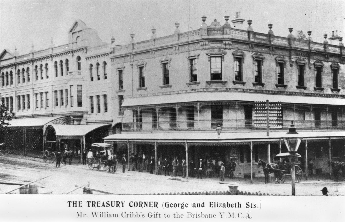 Treasury Hotel on the corner of George and Elizabeth Streets, Brisbane, 1906