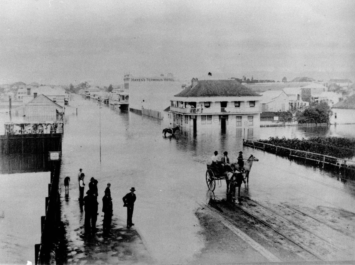 South Brisbane flood scene in 1890