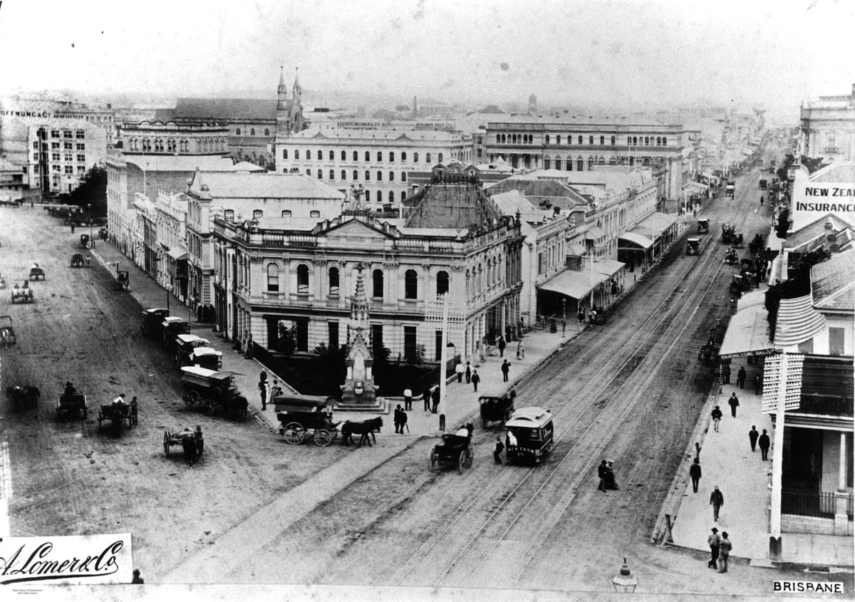 Intersection of Queen and Eagle Streets, Brisbane, 1889, Brisbane City