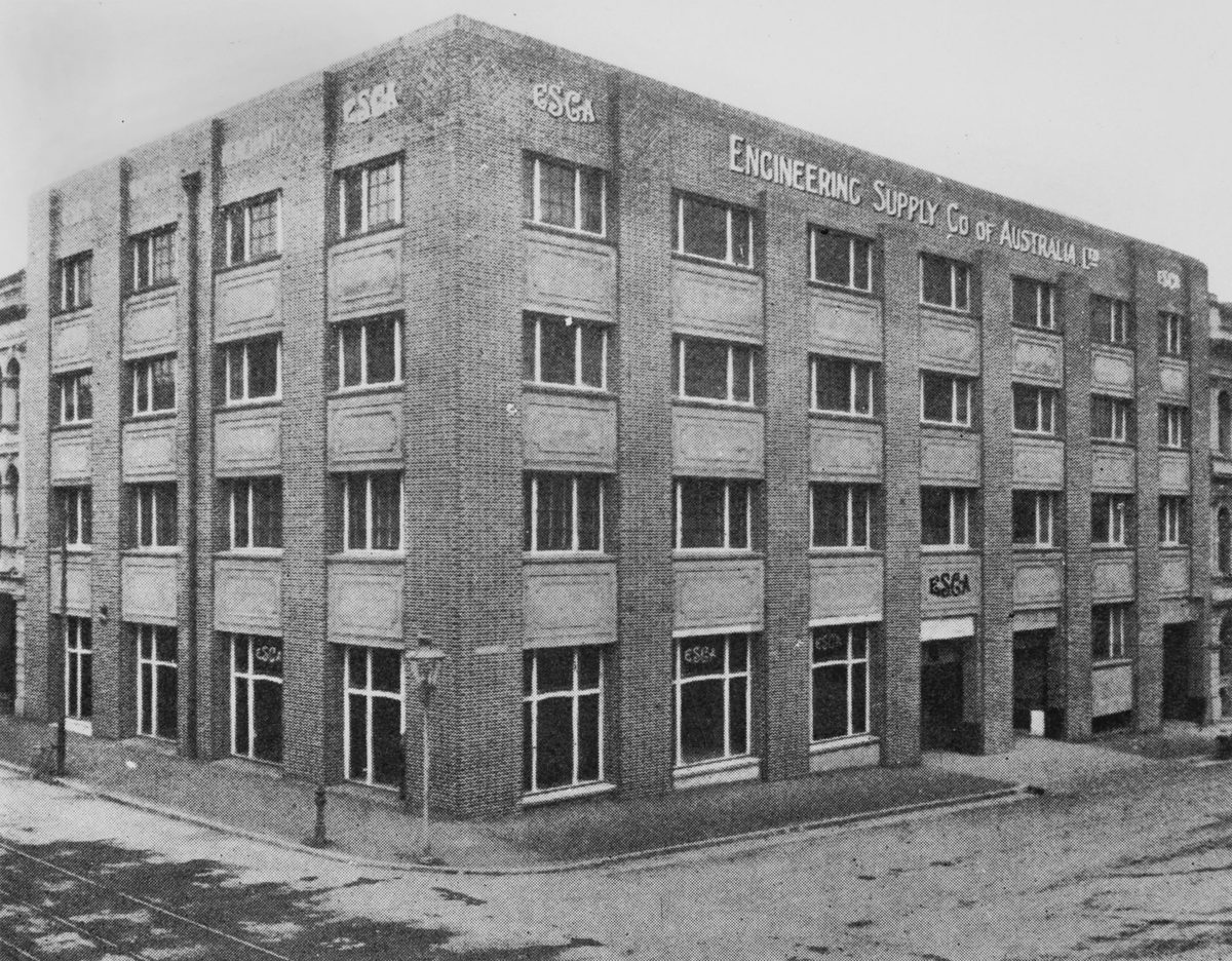 View of the Engineering Supply Co. of Australia Ltd. building on the corner of Edward and Charlotte Streets, Brisbane, 1915, Brisbane City