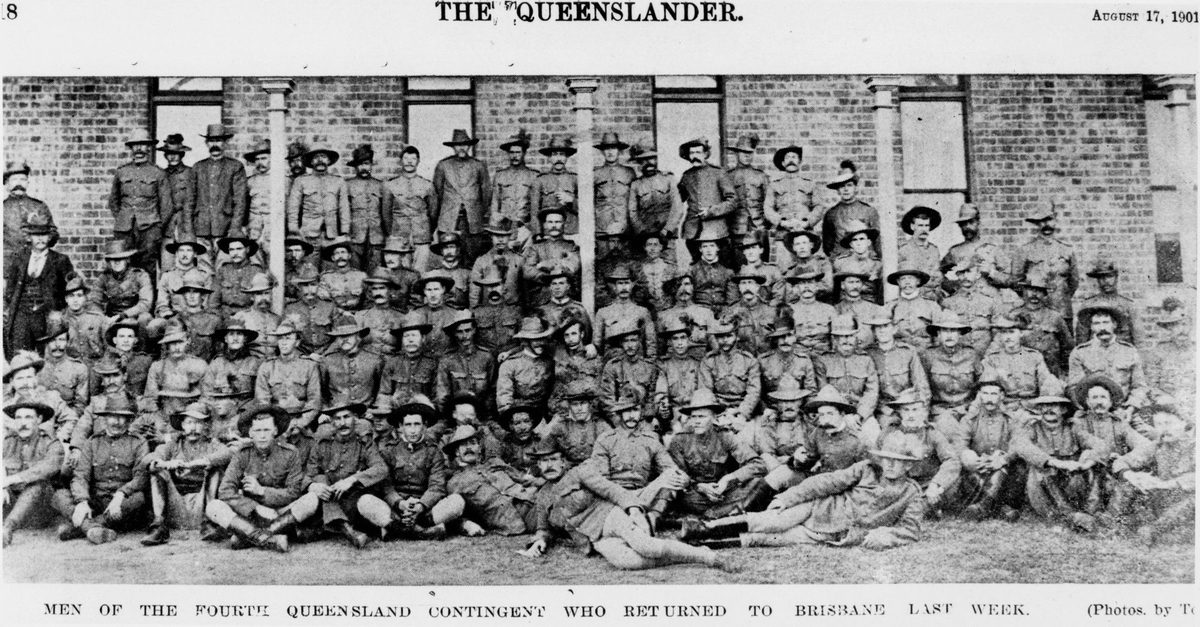 Men of the Fourth Queensland Contingent who returned from the Boer War, August 1901, Brisbane