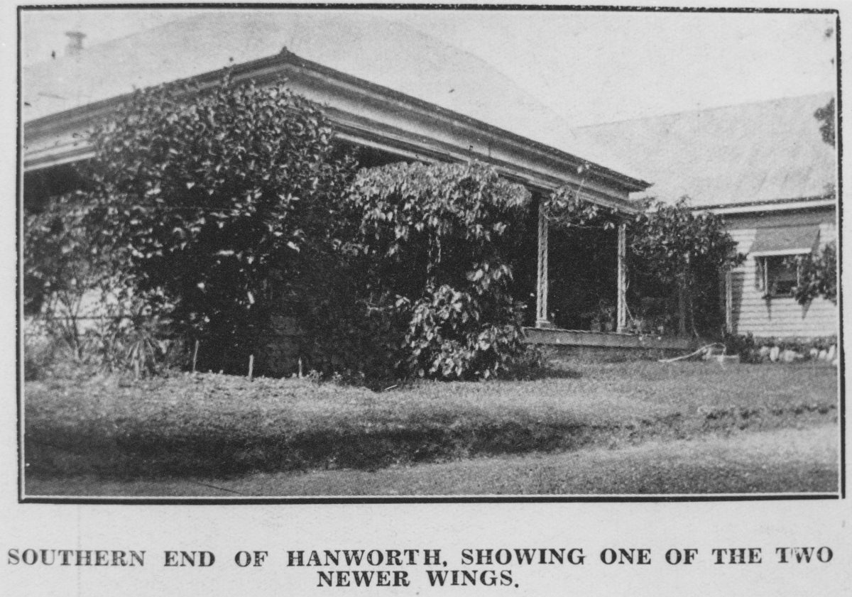 Southern end of Hanworth, in Lytton Road, East Brisbane, showing one of the two newer wings, 1930
