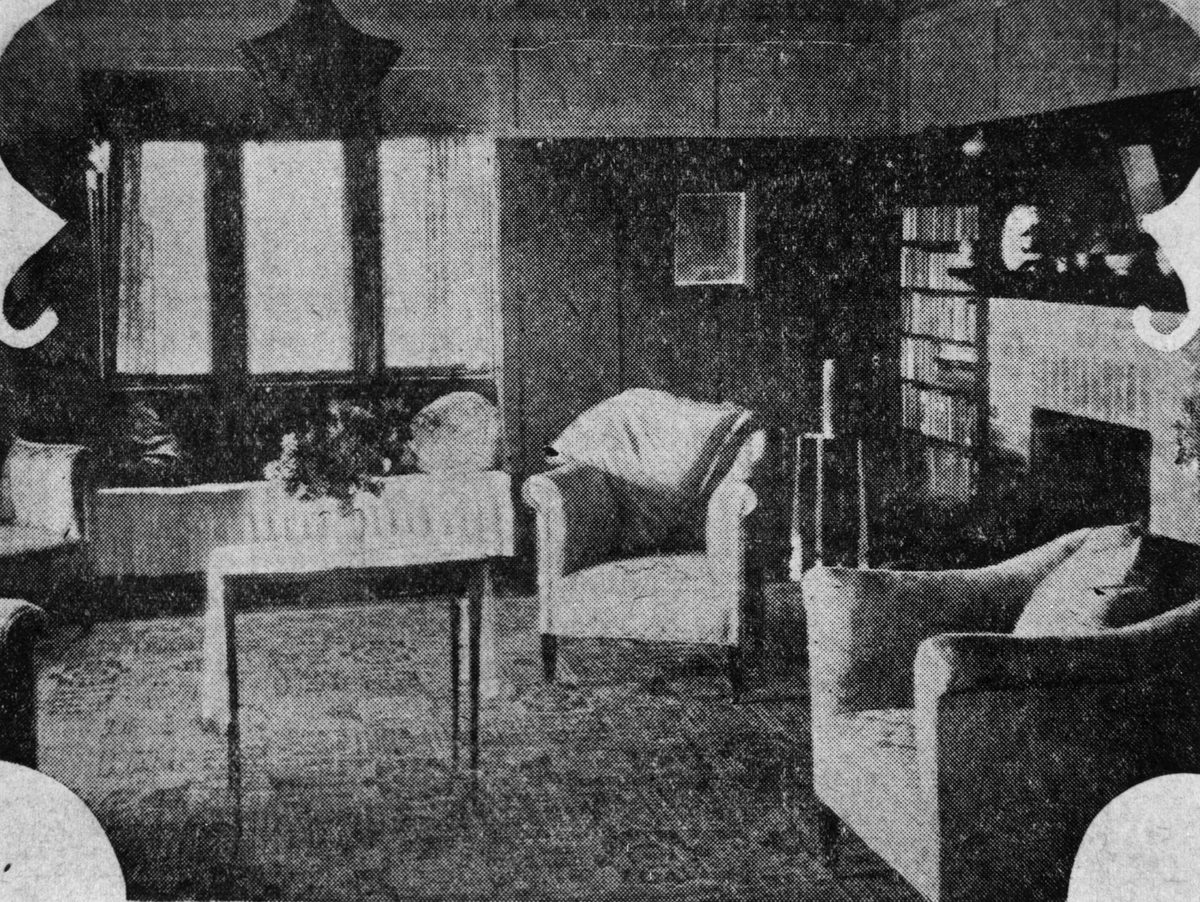 Sitting room in the home of J. W. Greene, Wynnum, 1930