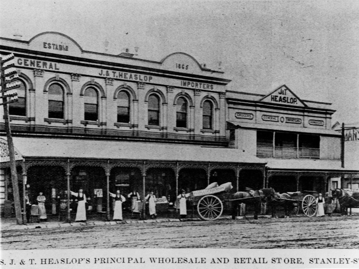 Heaslop's wholesale and retail store, Stanley Street, South Brisbane, 1900
