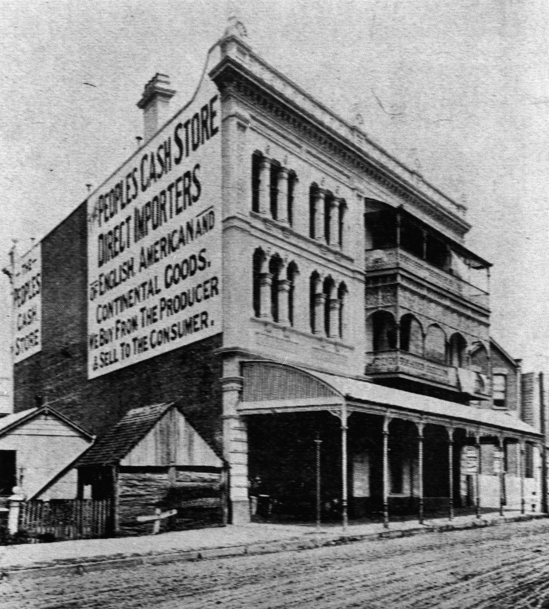 People's Cash Store at Fiveways, Wooloongabba, 1900, Woolloongabba
