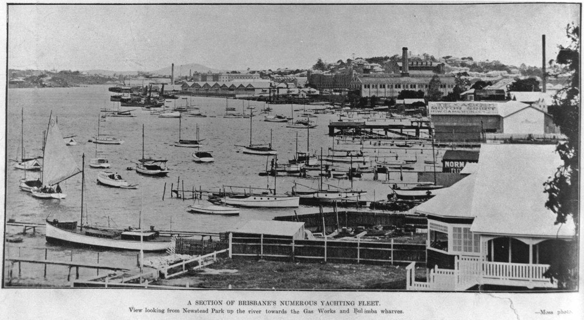 A section of Brisbane's numerous yachting fleet, Newstead, 1921.