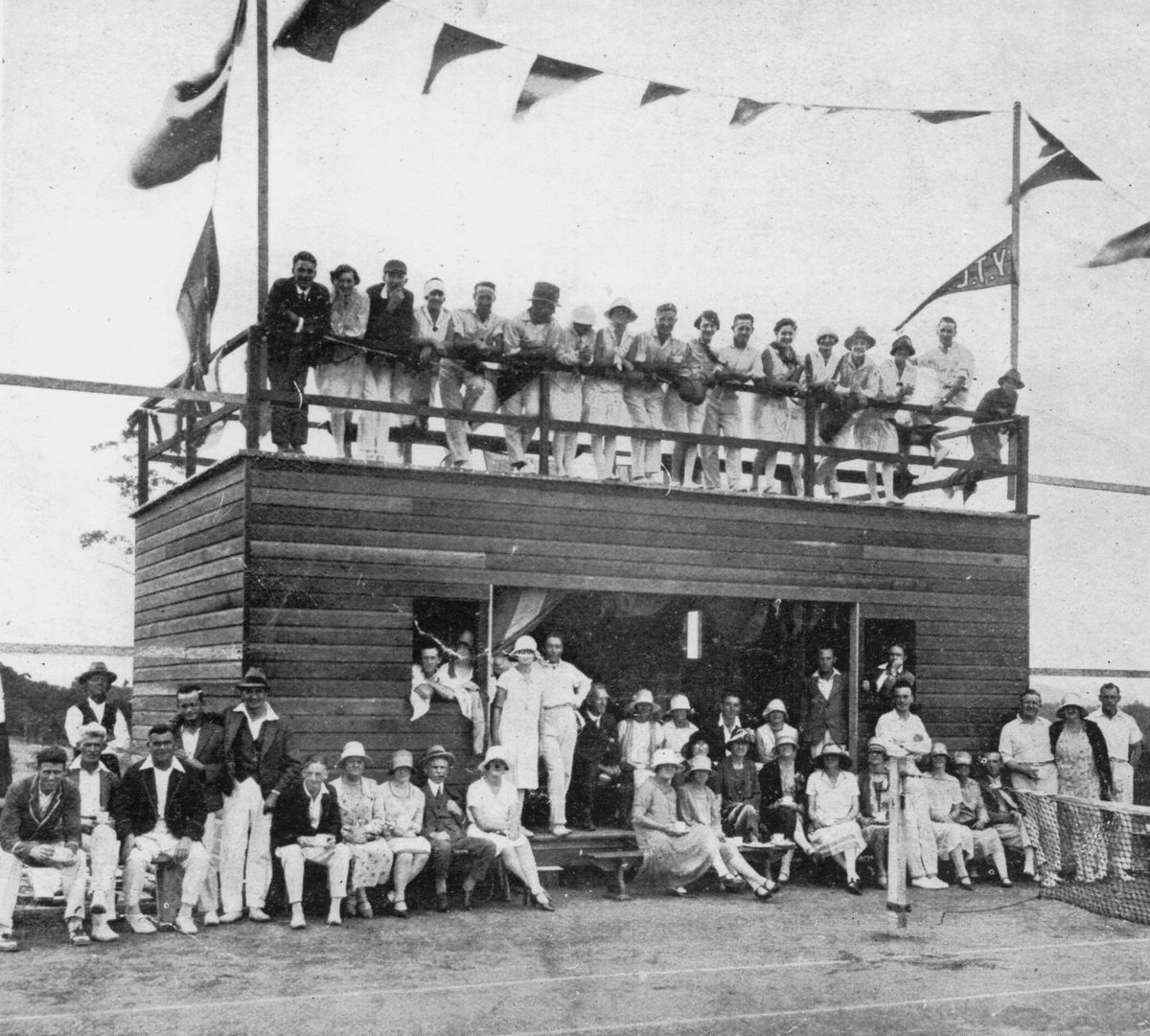 Tennis club members and spectators at Yeronga, Brisbane,1927