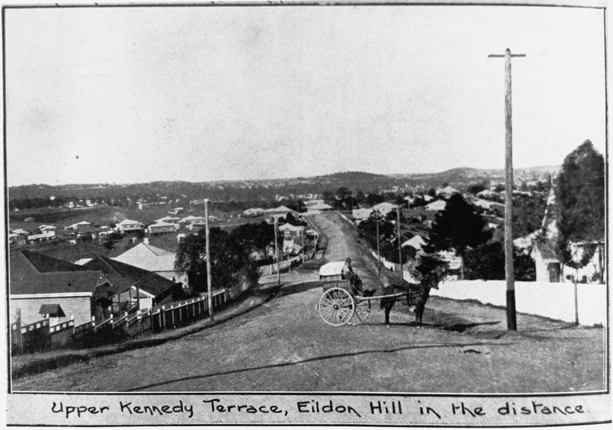 Looking along Kennedy Terrace, Paddington, Brisbane, 1921