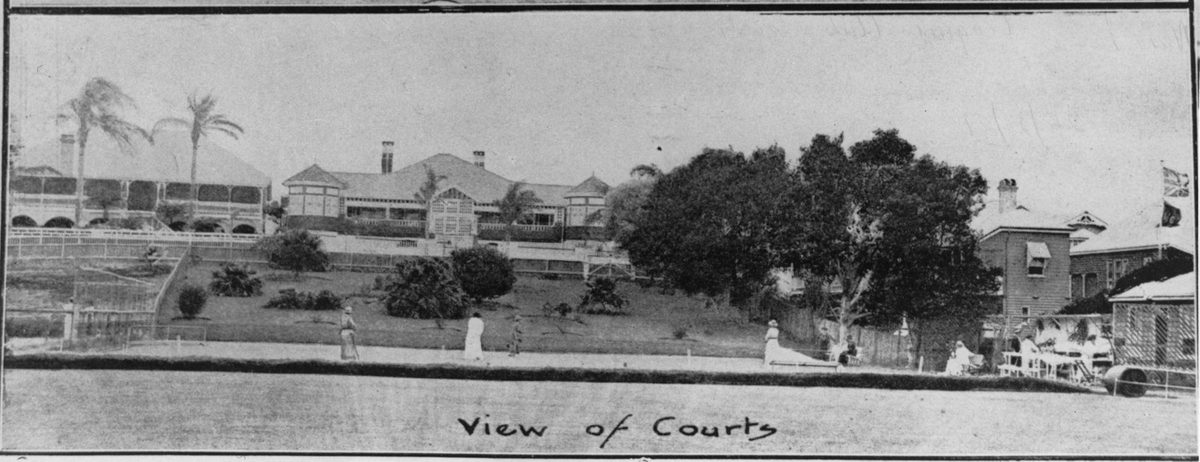 Croquet courts in New Farm, 1921.