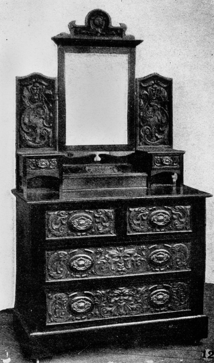 Chest of drawers on display for the Australian Exhibition of Women's Work, September 1907, Brisbane
