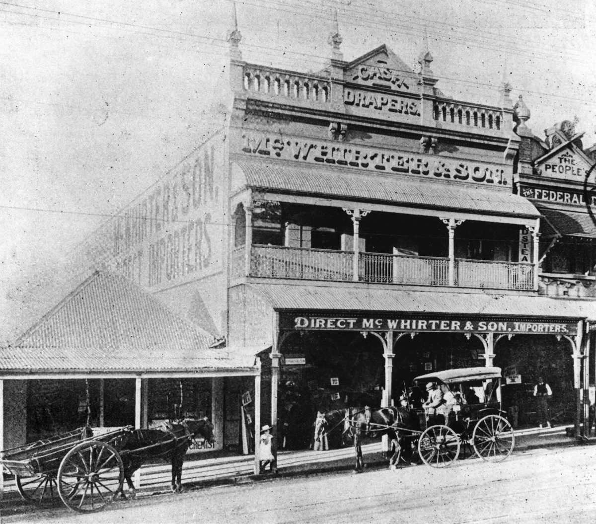 McWhirter & Son Drapery warehouse in Brunswick Street, Fortitude Valley (1900)