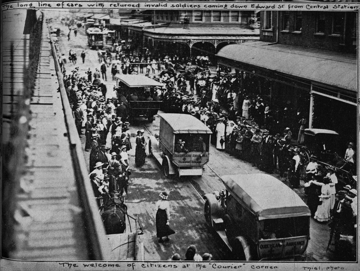 Welcome home to invalid soldiers by the citizens of Brisbane, 1916