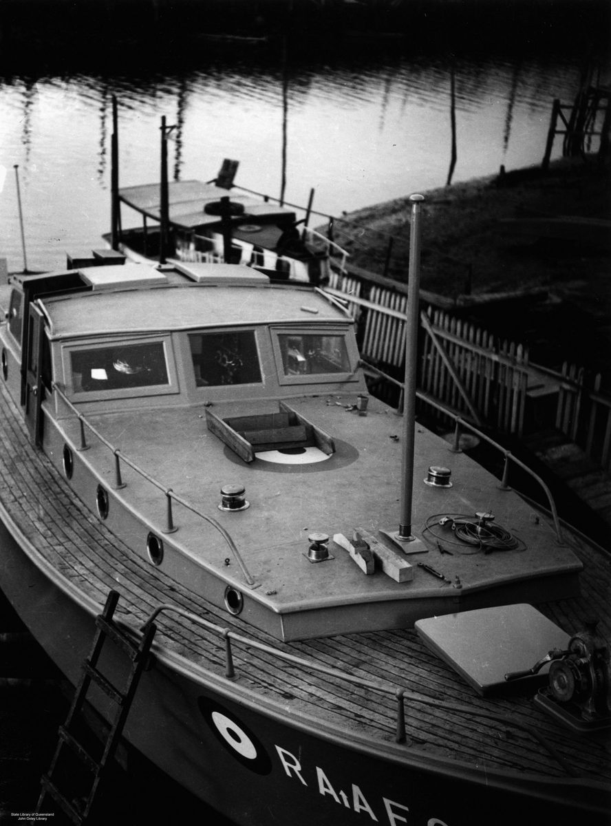 R.A.A.F. rescue launch at Breakfast Creek, Brisbane, during World War II (1942)