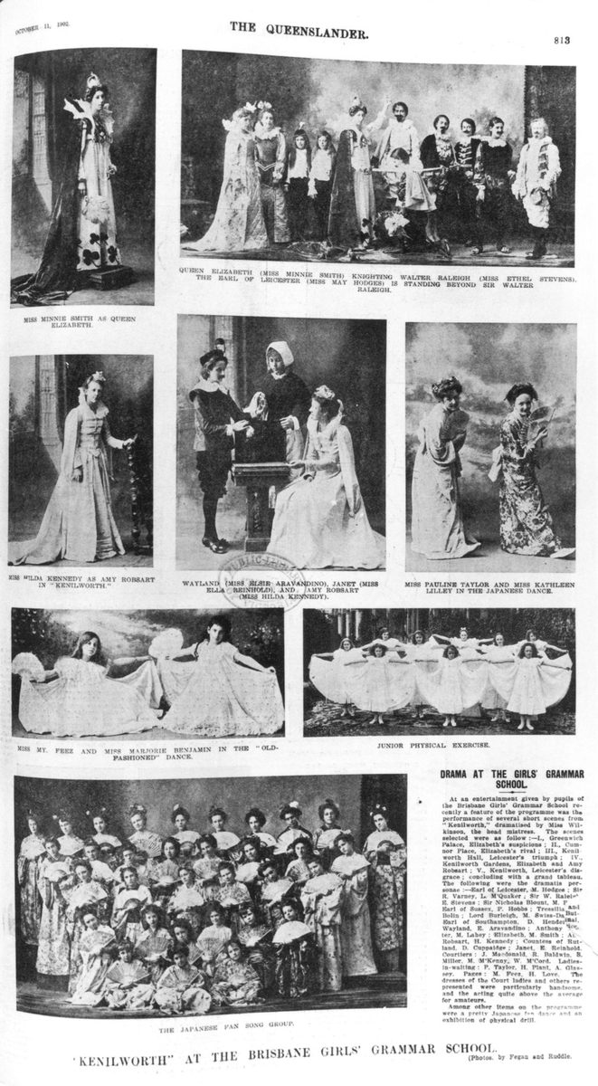 Costumes used in the production of the drama, Kenilworth, by pupils of Brisbane Girls Grammar School, 1902, Spring Hill