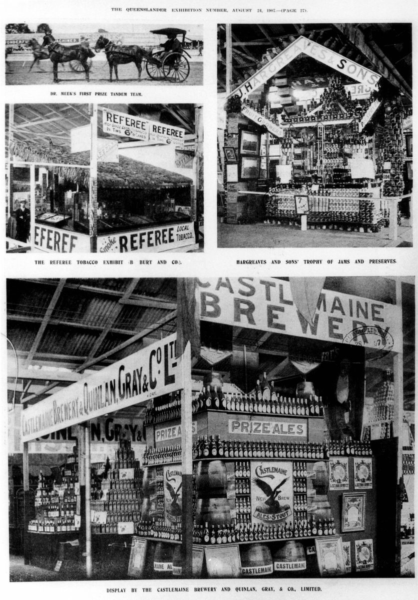 Trade display stands at the Brisbane Exhibition, 1907, Bowen Hills