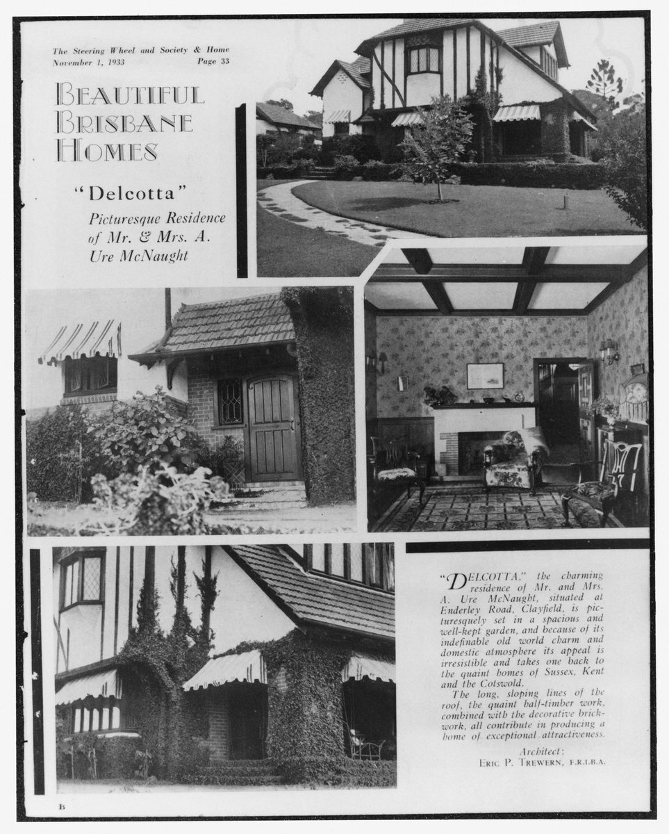 Charming residence of Mr and Mrs A. Ure McNaught, Enderley Road, Clayfield, 1933, Ascot