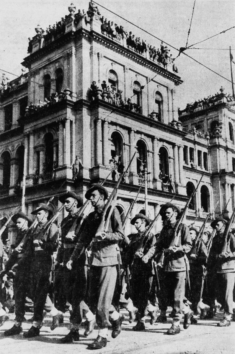 March of the Seventh Division through Queen Street Brisbane, August 1944, Brisbane City