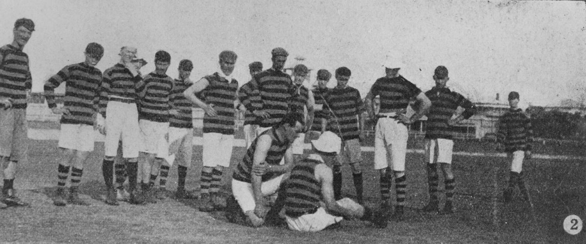 Locos football team preparing for the finals match, Brisbane, 1907