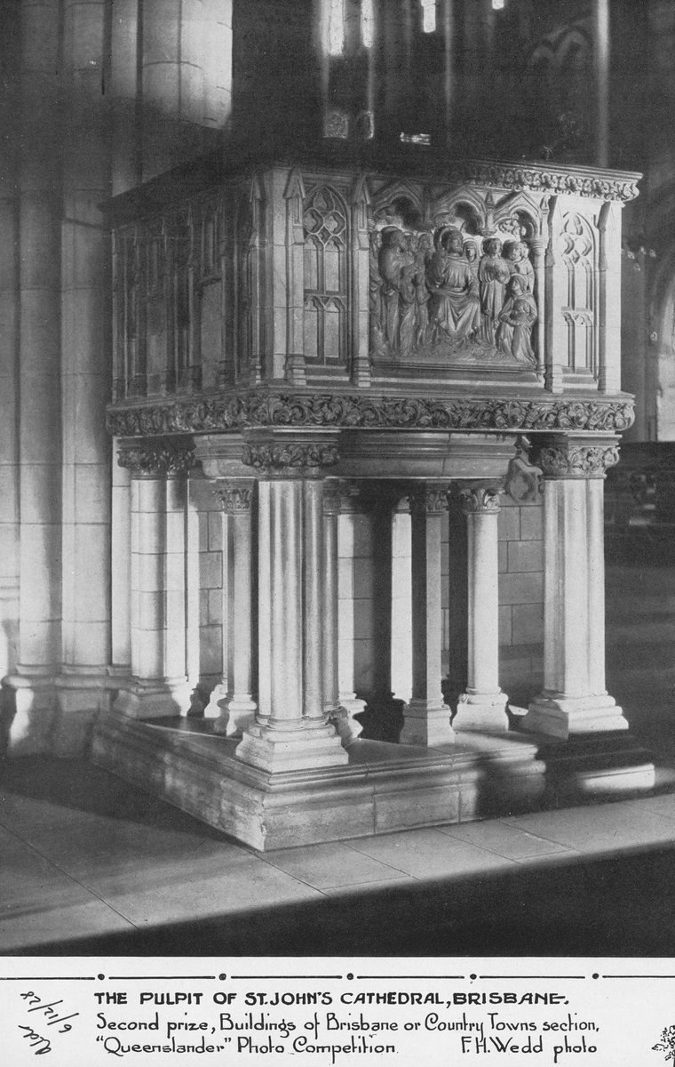Pulpit of St. John's Cathedral, Brisbane, 1928, Brisbane City