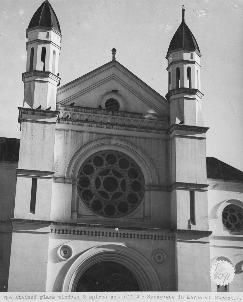 Synagogue Church on Margaret Street, Brsibane, 1949, Brisbane City