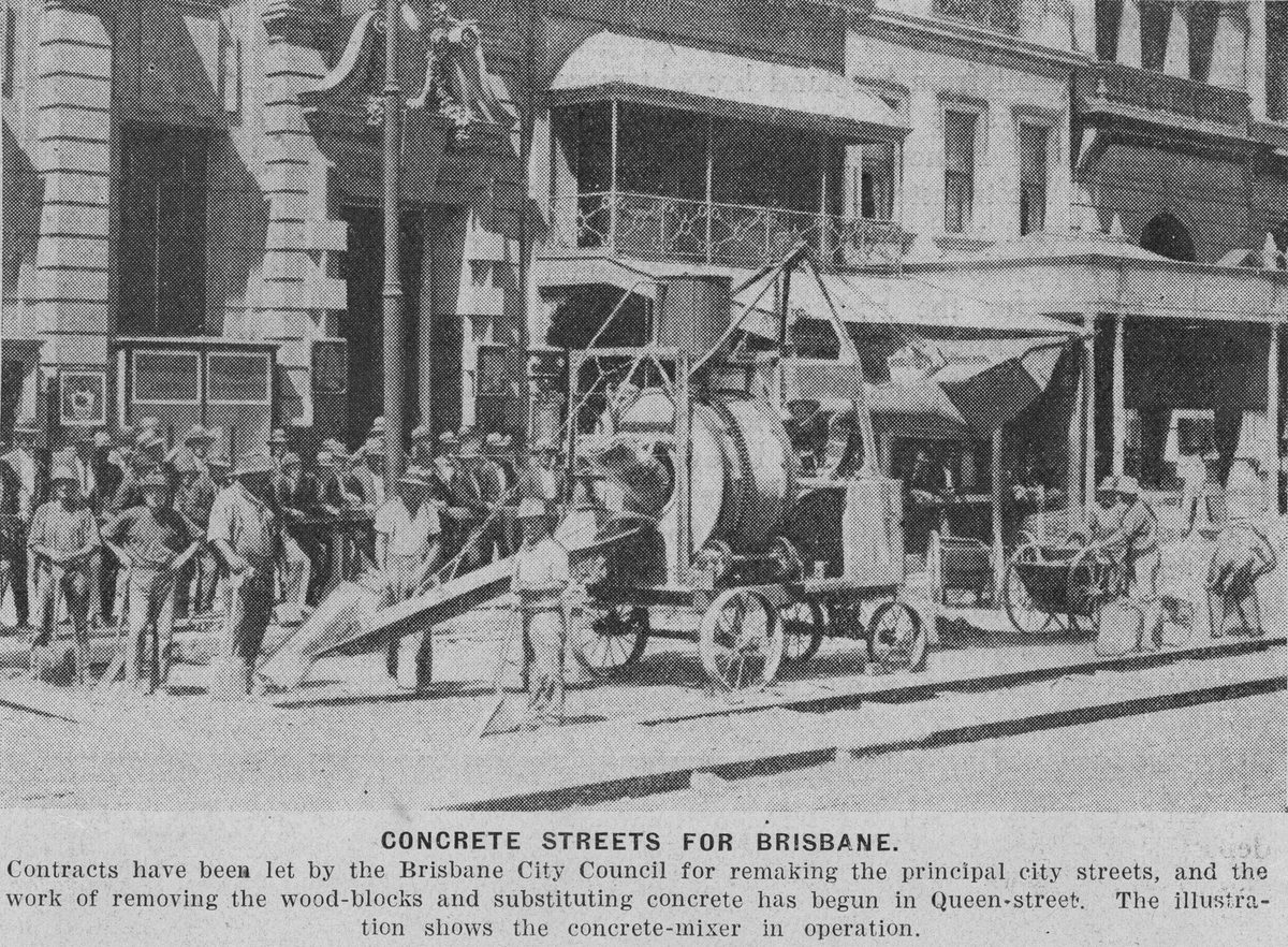 Paving the streets of Brisbane, 1922, Brisbane City