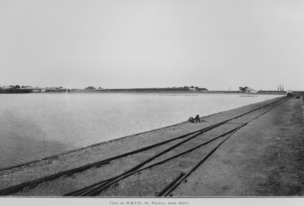 View of the penal settlement from the jetty on St. Helena Island, 1913, St Helena Island
