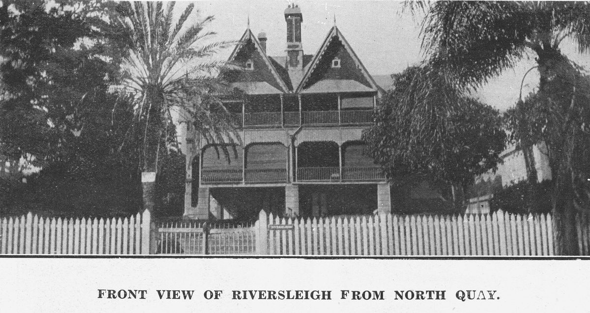 Front view of Riversleigh from North Quay, Brisbane, 1931, Brisbane City