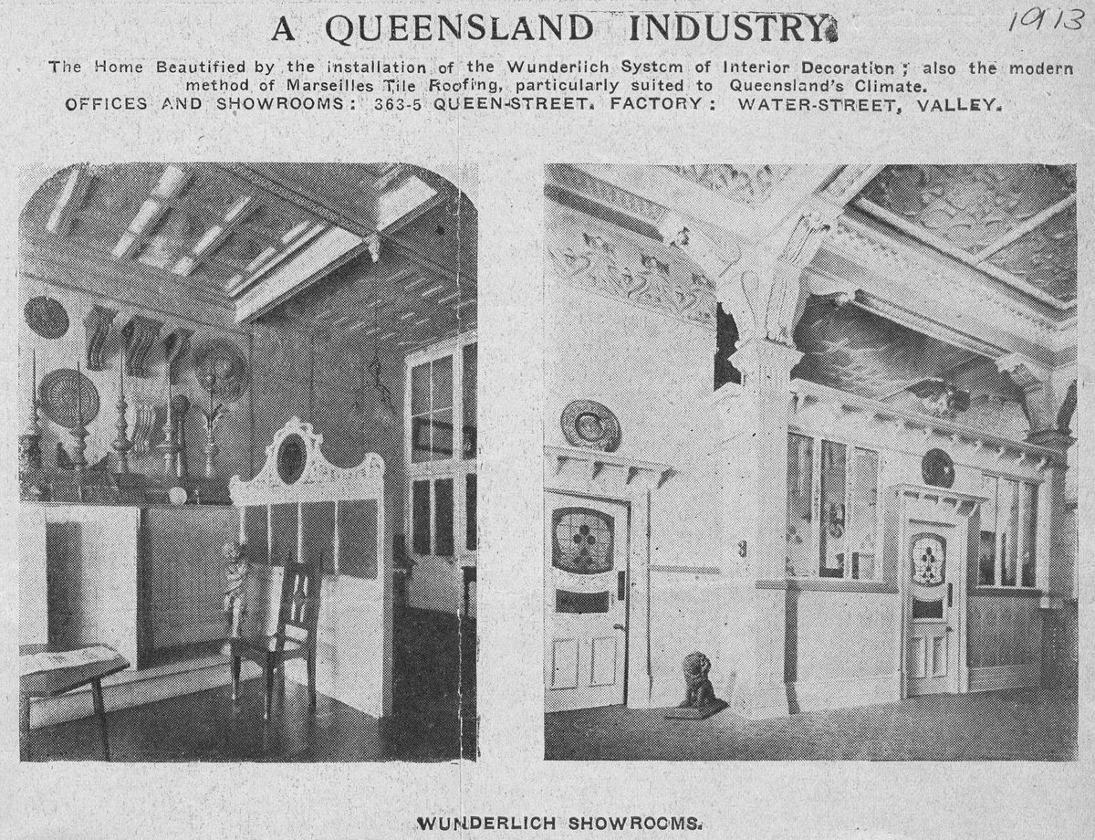 Wunderlich showrooms, Brisbane, 1913