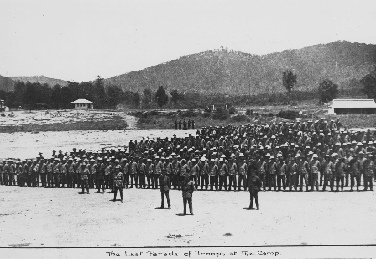 Last parade of troops at Fraser's Camp, Enoggera, 1917, Enoggera Military Area