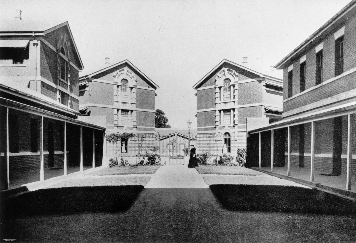 Quadrangle at the female division of Boggo Road Gaol, Brisbane, 1912, Dutton Park