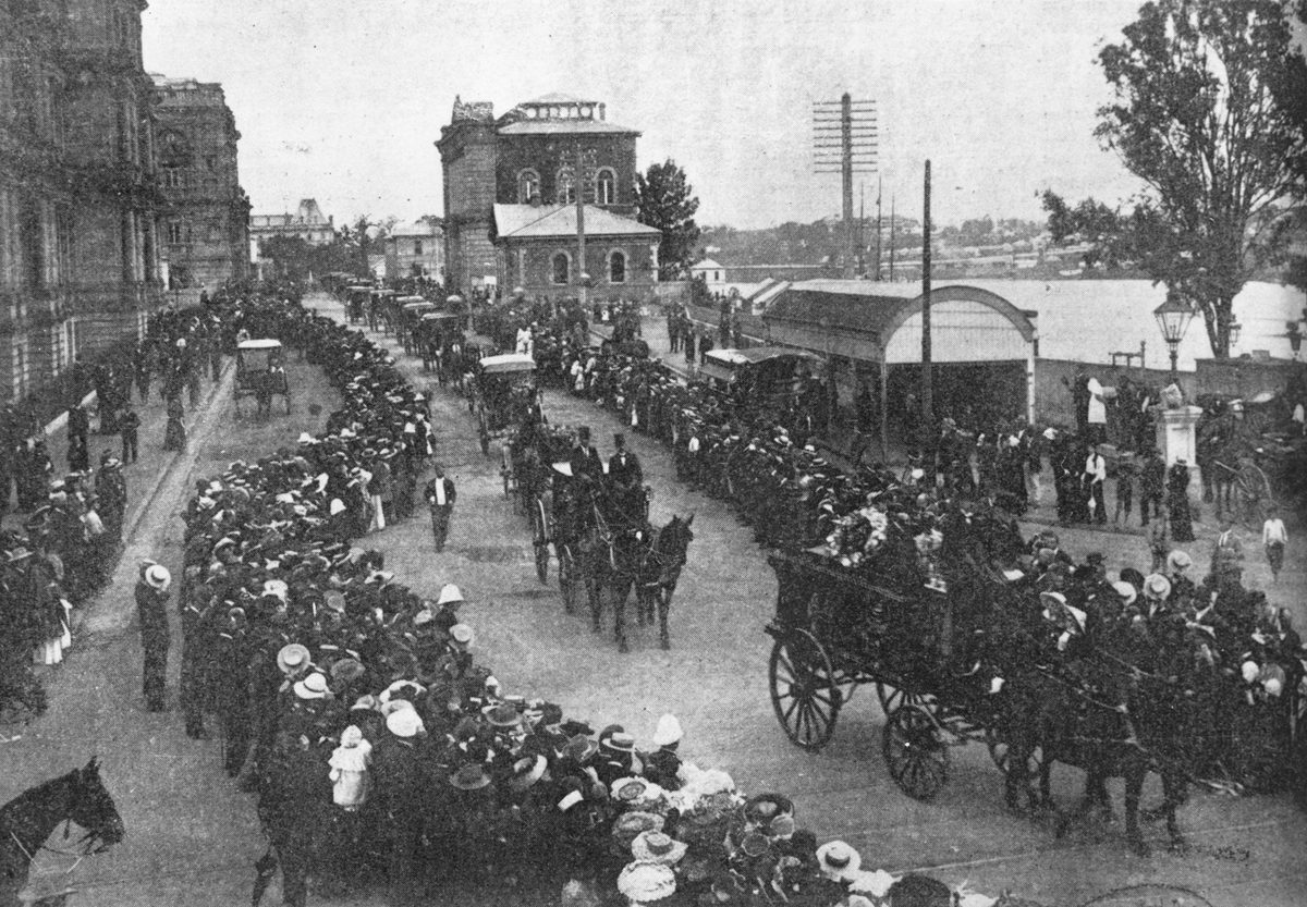Funeral procession of Sir Augustus Charles Gregory, Brisbane, 1905