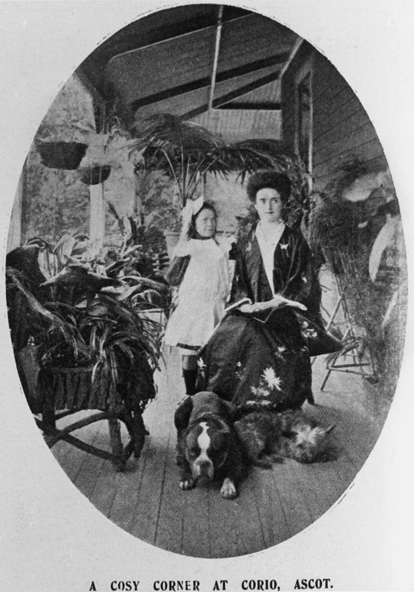 Verandah on the property, Corio at Ascot, 1908