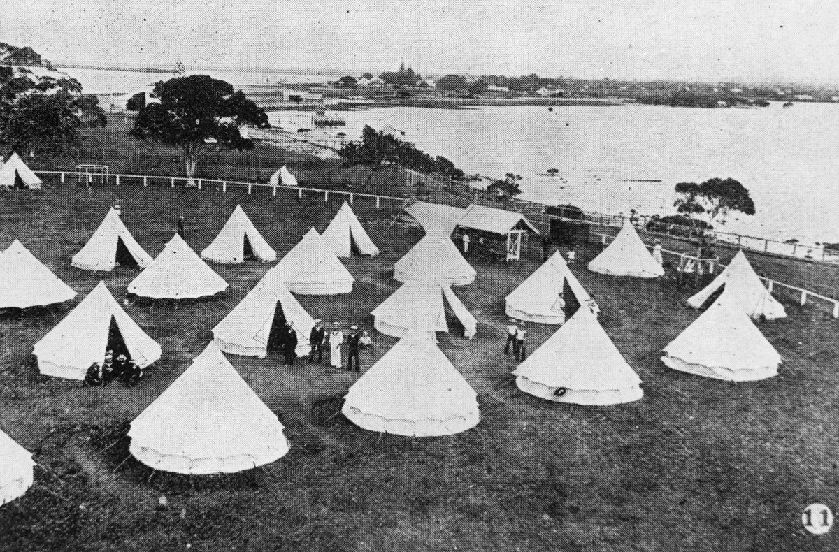 Naval cadet camp at Cleveland Point, 1908
