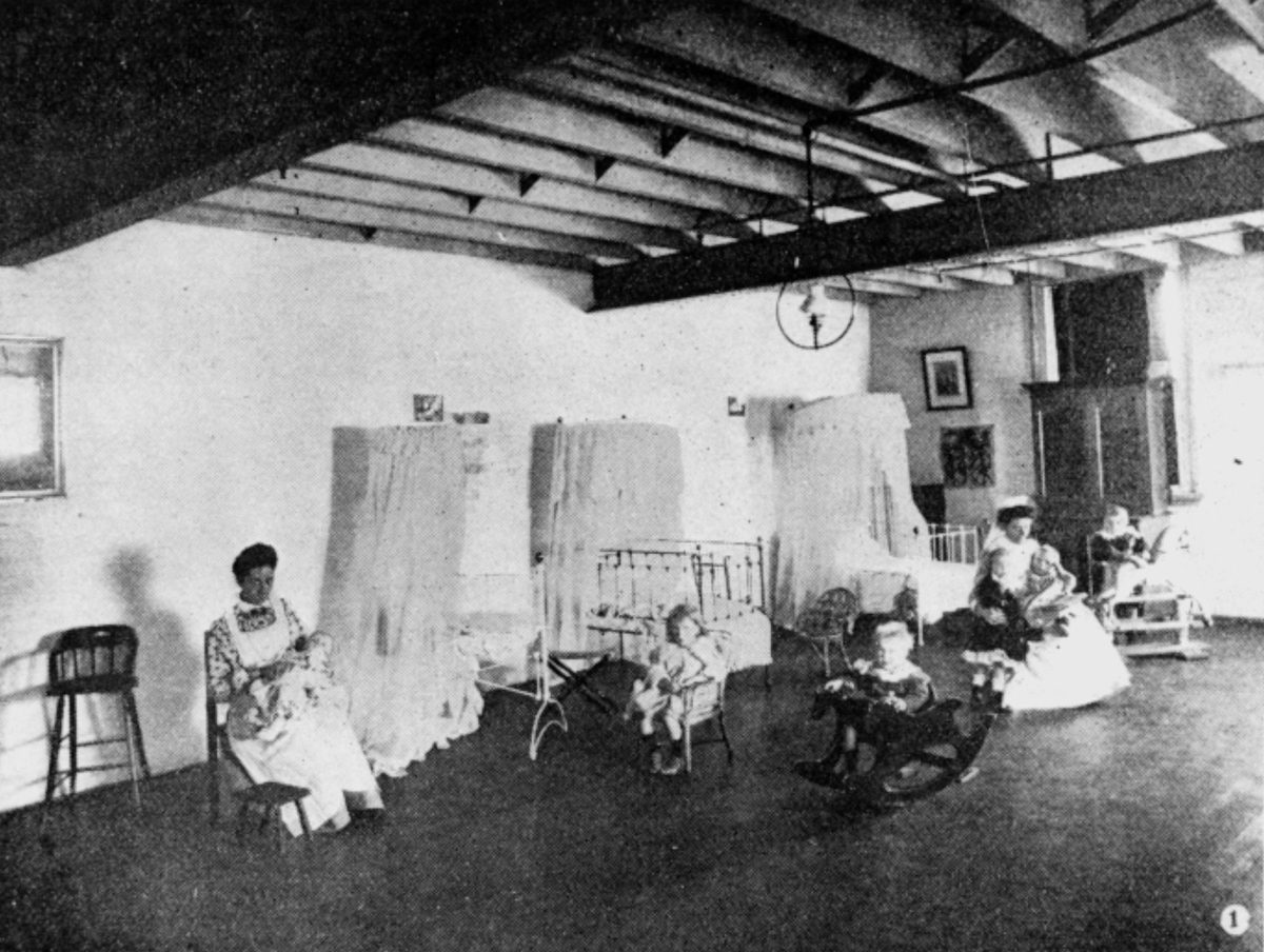 Interior view of the Brisbane Institute of Social Service, 1907, Fortitude Valley